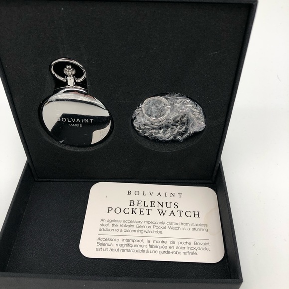 Pocket Watch NEW IN BOX Bolviant Paris Traditional Silver in Colour - Picture 3 of 6
